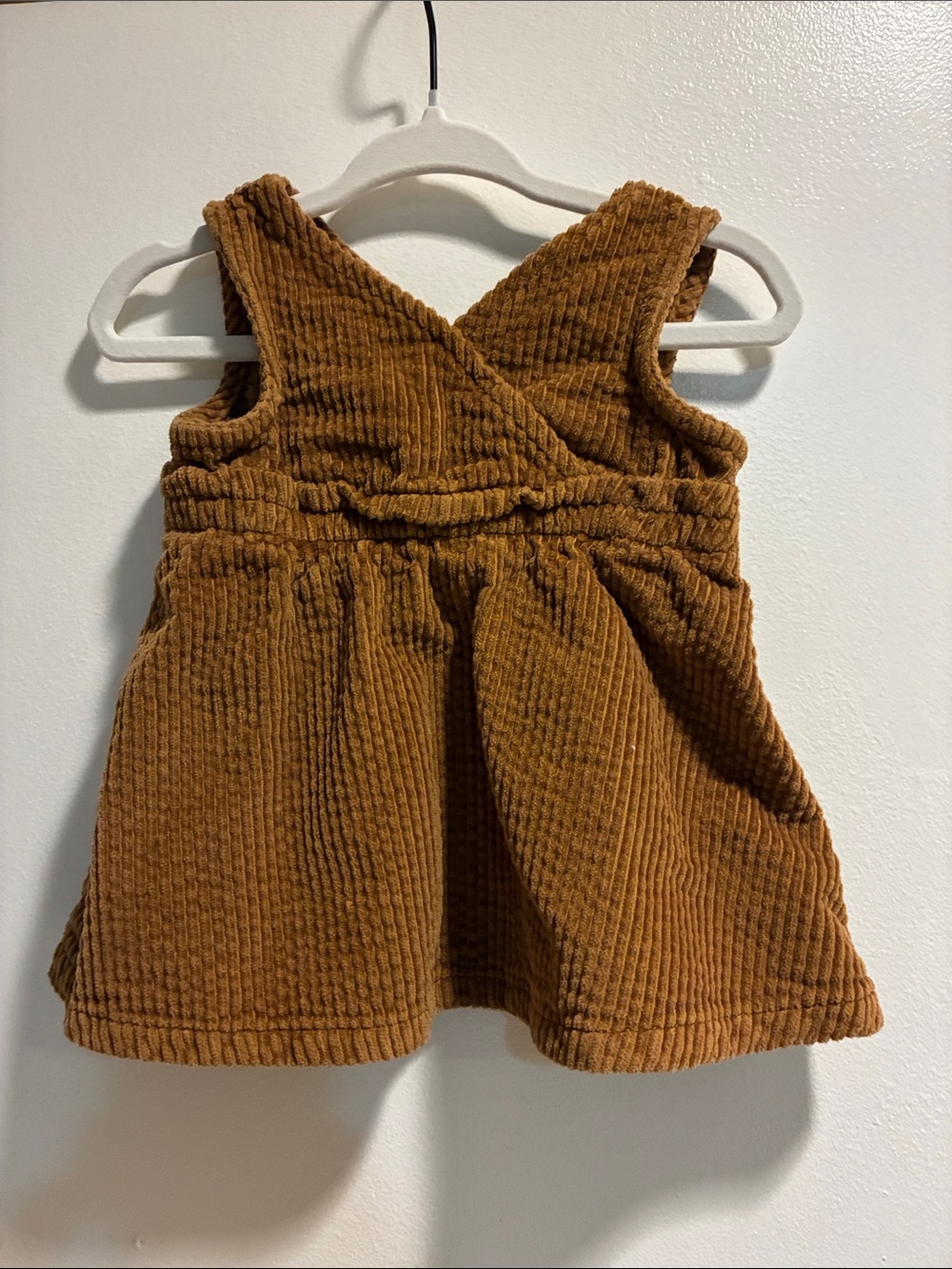 Baby Girl Brown Courderoy Fall Season Dress Outfit Pumpkin Apple Picking